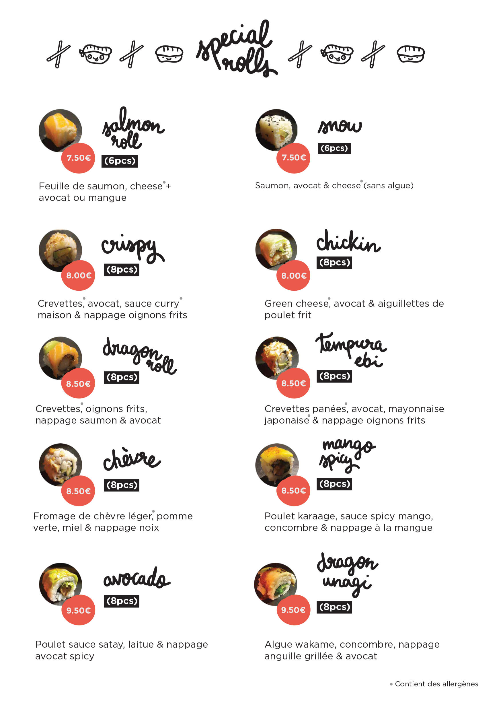 Nos entrée & boissons