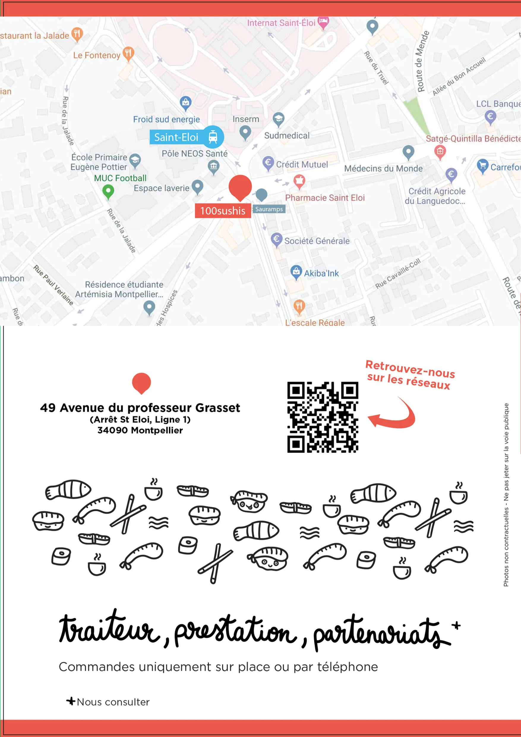 Adresse 100 Sushis